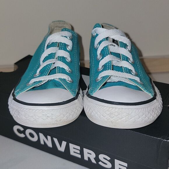 Converse All Star Chuck Taylor CTAS Ox Teal Low Kids Sneakers Size 13 - Picture 5 of 11